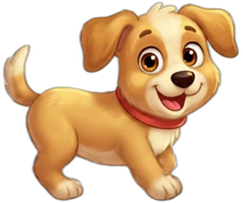 A cheerful golden farm dog